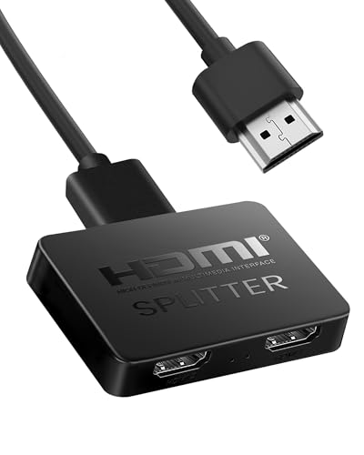 NEWCARE HDMI Splitter 1 in 2 Out, 4K HDMI Splitter 1 in 2 Out Gleichzeitig, HDMI Verteiler 1 in 2 Out, HDMI Splitter 2 Monitore Gleichzeitig Full HD HDTV Blu-Ray DVD, Fire Stick