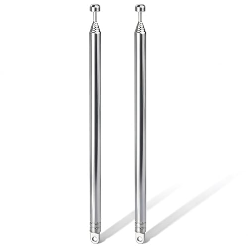 Bingfu FM UKW Tragbare Radio Antenne Ersatz 7-Sections 74cm Teleskopantenne 2 Kit Kompatibel mit TV ATSC DVB-T DVB-T2 Tragbarem Innenradio Bluetooth-Stereoempfänger AV-Audio Vedio-Heimkinoempfänger