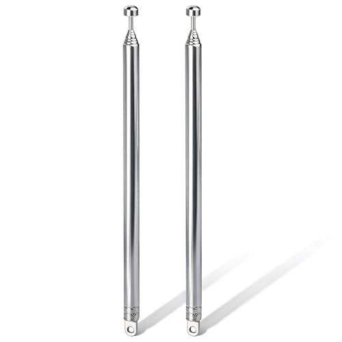 Bingfu FM UKW Tragbare Radio Antenne Ersatz 7-Sections 74cm Teleskopantenne 2 Kit Kompatibel mit TV ATSC DVB-T DVB-T2 Tragbarem Innenradio Bluetooth-Stereoempfänger AV-Audio Vedio-Heimkinoempfänger