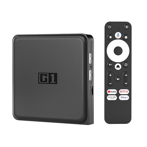 Android TV Box G1 4K HDR Smart Streaming Player 4GB RAM WLAN/WiFi 6 LAN USB | Chromecast | Netflix | Prime Video | Disney+