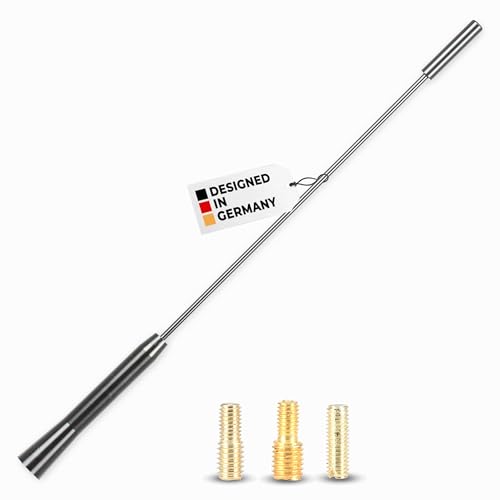 alca® Autoantenne AM FM DAB+ Auto Dachantenne Marder-Stopp Universal 27 cm schwarz Metall Set M4 M5 M6 Adapter Kfz Antenne Mast Mardersicher
