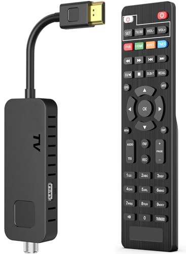 Dcolor DVB-S/S2 Sat Receiver - HDMI Full-HD 1080P Satelliten Receiver TV Stick [Versteckt Hinter tv] - USB2.0 Media Player und PVR-Rekorder [2in1 TV-Steuerelemente] [Astra Hotbird Vorinstallation]