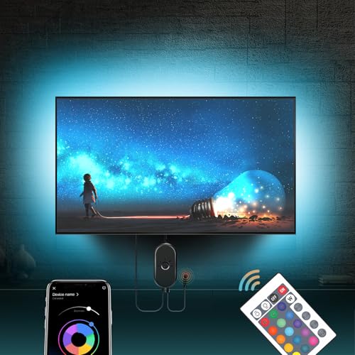 Mexllex Led TV Hintergrundbeleuchtung 55 bis 75 zoll,Smart Led App Steuerbar 5050 led backlight,USB Led Beleuchtung Hintergrundbeleuchtung Fernseher