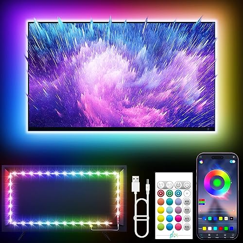 KANTUTOE LED TV Hintergrundbeleuchtung, 5m TV LED Streifen für 50-75 Zoll TV, RGB Led TV Lichter mit Musik Sync, Bluetooth APP & Fernsteuerung Lichtstreifen für Zimmer (16.4ft)